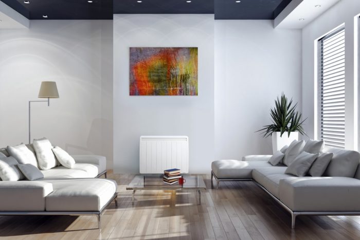 salon avec un radiateur electrique a inertie aterno